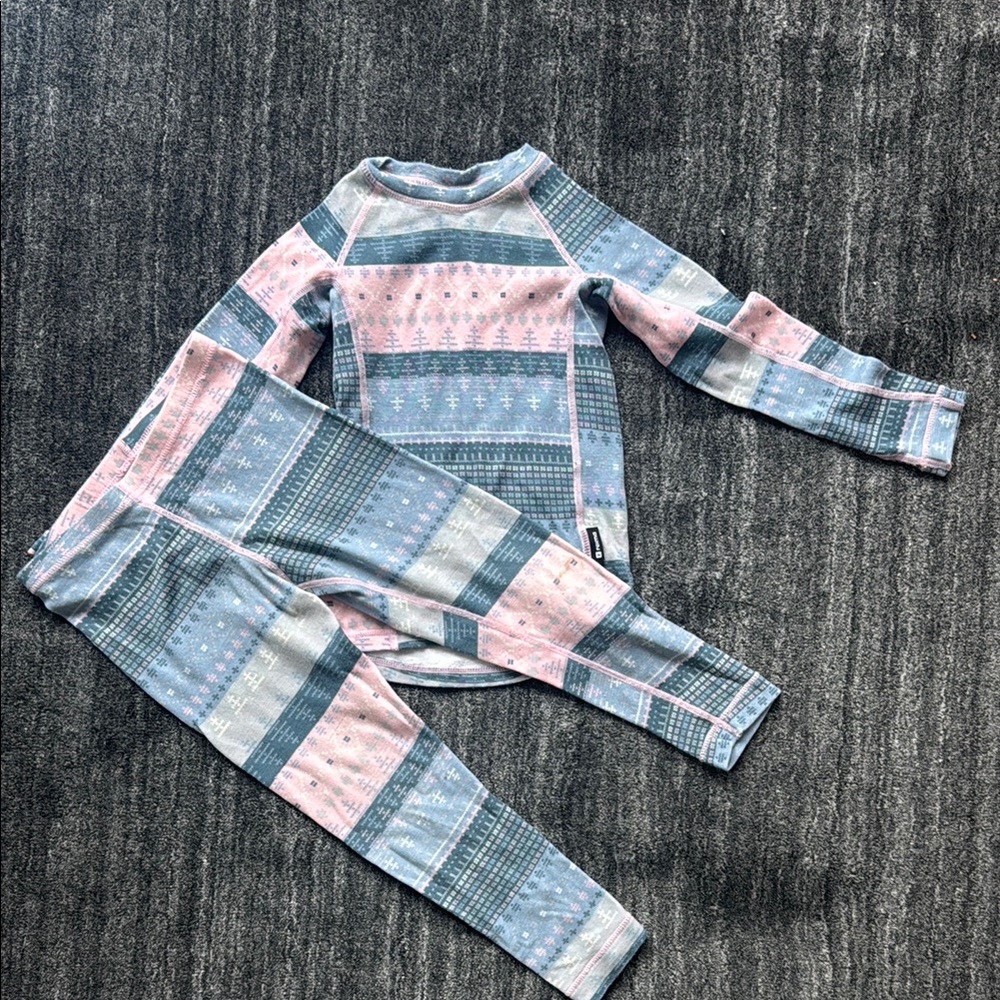 Patterned Long Sleeve Top and Leggings Set